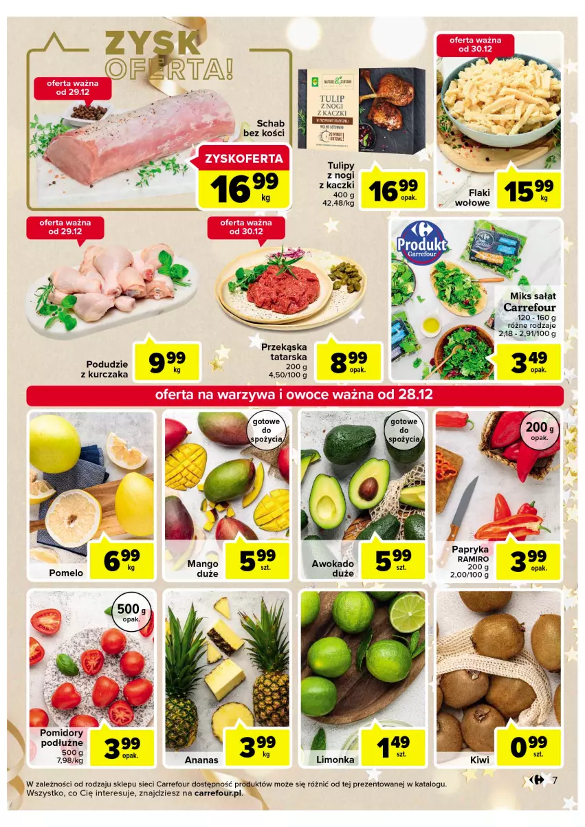 Gazetka promocyjna Carrefour - Gazetka Market - ważna 27.12 do 31.12.2022 - strona 7 - produkty: Ananas, Kurczak, Papryka, Pomidory, Sałat