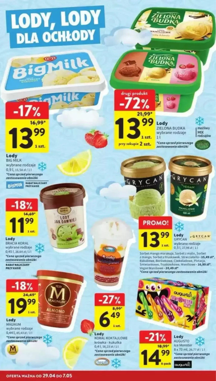 Gazetka promocyjna Intermarche - ważna 29.04 do 07.05.2025 - strona 17 - produkty: Big Milk, Gry, Lody, Mango, Zielona Budka