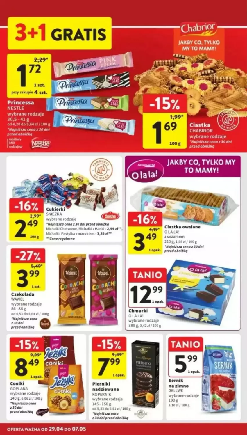 Gazetka promocyjna Intermarche - ważna 29.04 do 07.05.2025 - strona 26 - produkty: Ciastka, Ciastka owsiane, Cukier, Cukierki, Czekolada, Goplana, LANA, Michałki, Piernik, Wawel