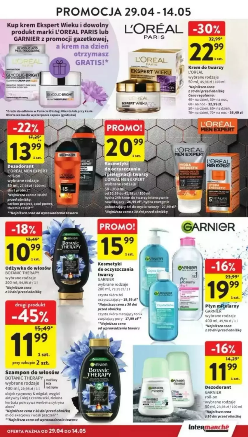 Gazetka promocyjna Intermarche - ważna 29.04 do 07.05.2025 - strona 29 - produkty: Dezodorant, Fa, Garnier, Gra, Herbata, Krem do twarzy, LG, Olej, Olej z czarnuszki, Por, Szampon