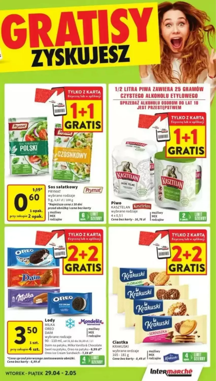 Gazetka promocyjna Intermarche - ważna 29.04 do 07.05.2025 - strona 40 - produkty: Ciastka, Fa, Gra, Milka, Oreo, Piwa, Piwo, Prymat, Sałat