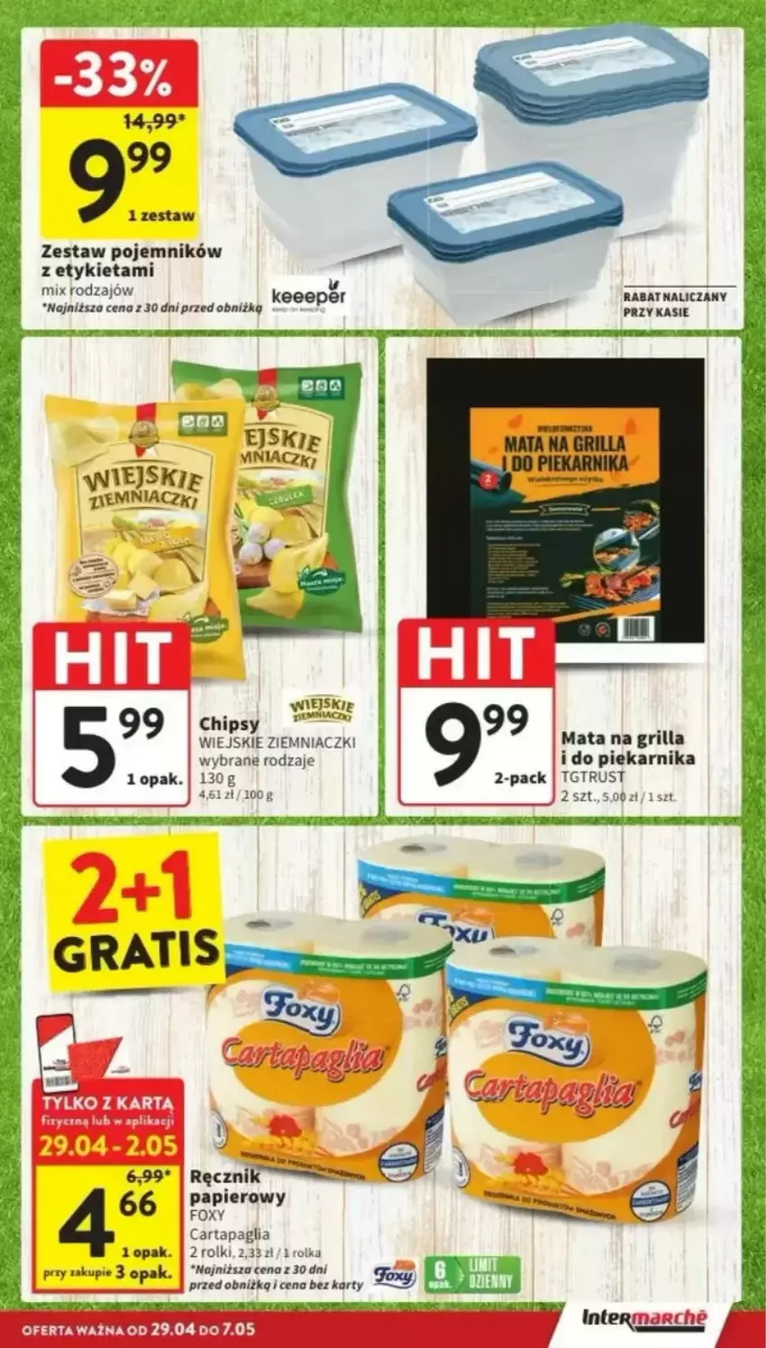 Gazetka promocyjna Intermarche - ważna 29.04 do 07.05.2025 - strona 42 - produkty: Chipsy, Fa, Grill, Papier, Piekarnik, Pojemnik, Ręcznik, Rolki, Rust
