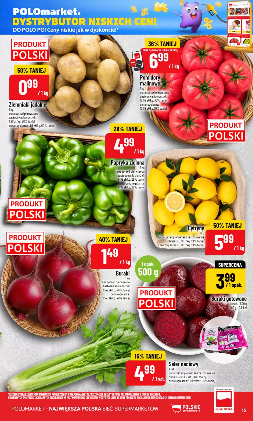 Gazetka promocyjna PoloMarket - Gazetka POLOmarket - ważna 14.10 do 20.10.2026 - strona 13 - produkty: Papryka, Seler naciowy, Ziemniaki