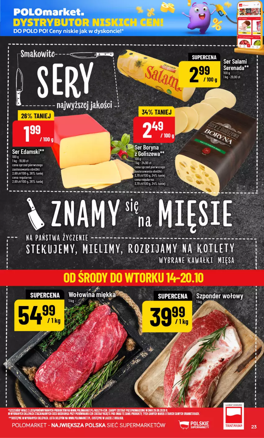 Gazetka promocyjna PoloMarket - Gazetka POLOmarket - ważna 14.10 do 20.10.2026 - strona 23 - produkty: Gra, Kawa, Kotlet, Por, Rama, Salami, Ser, Ser salami, Stek, Tera