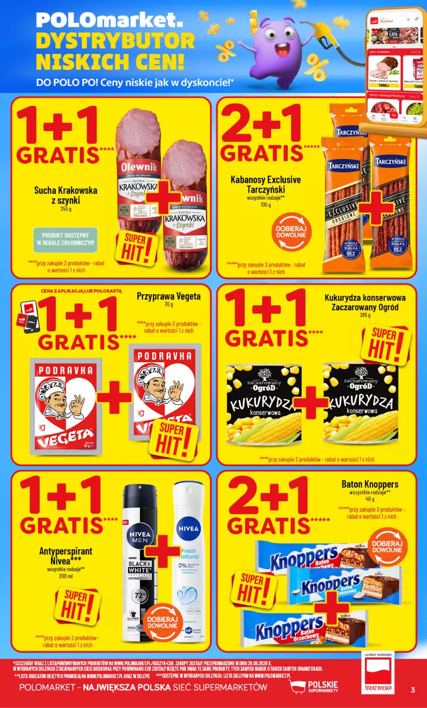 Gazetka promocyjna PoloMarket - Gazetka POLOmarket - ważna 14.10 do 20.10.2026 - strona 3 - produkty: Baton, Kabanos, Knoppers, Kukurydza, Kukurydza konserwowa, Ogród, Ser, Tarczyński, Vegeta