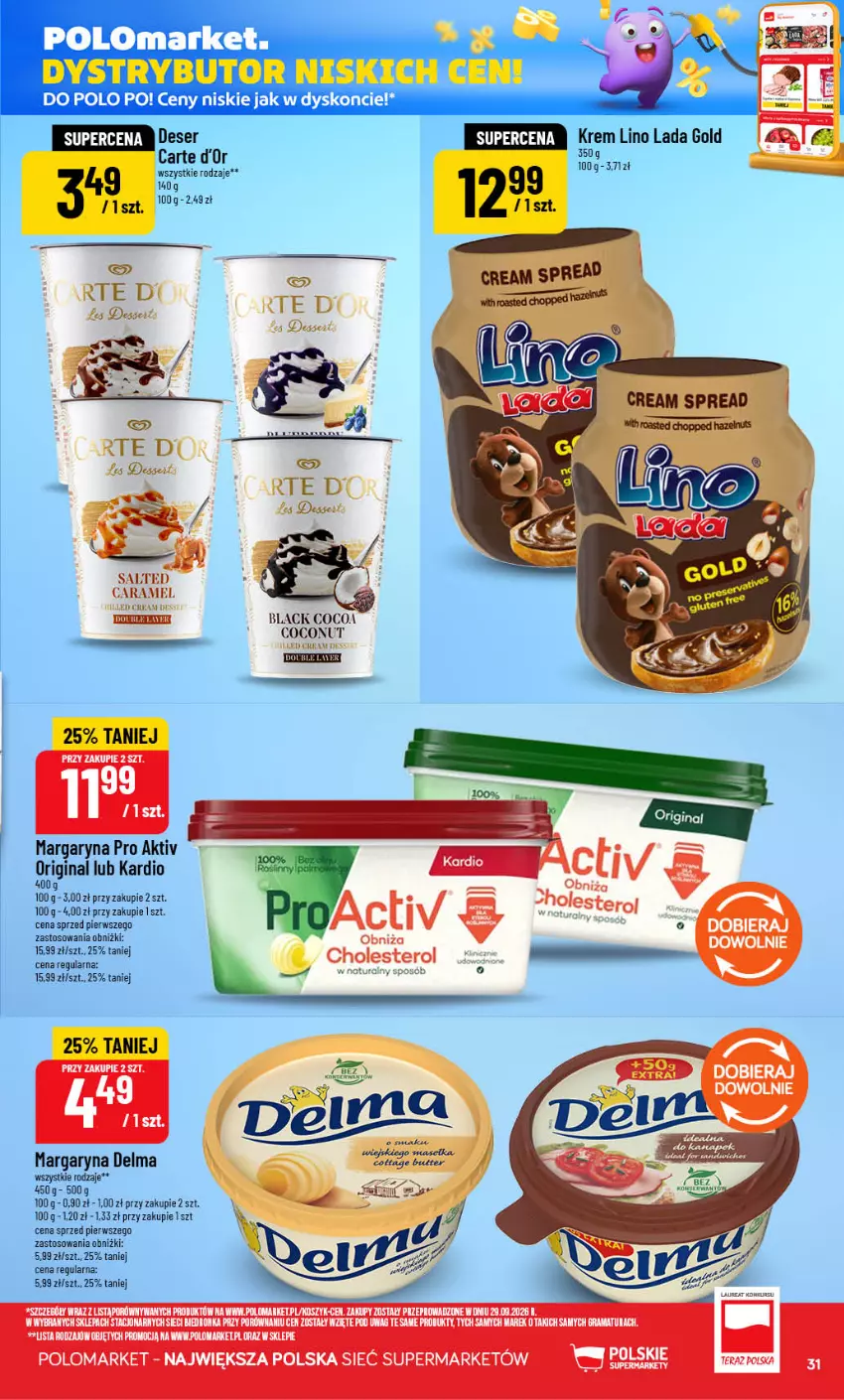 Gazetka promocyjna PoloMarket - Gazetka POLOmarket - ważna 14.10 do 20.10.2026 - strona 31 - produkty: Carte d'Or, Delma, Deser, Lack, Margaryna, Ser