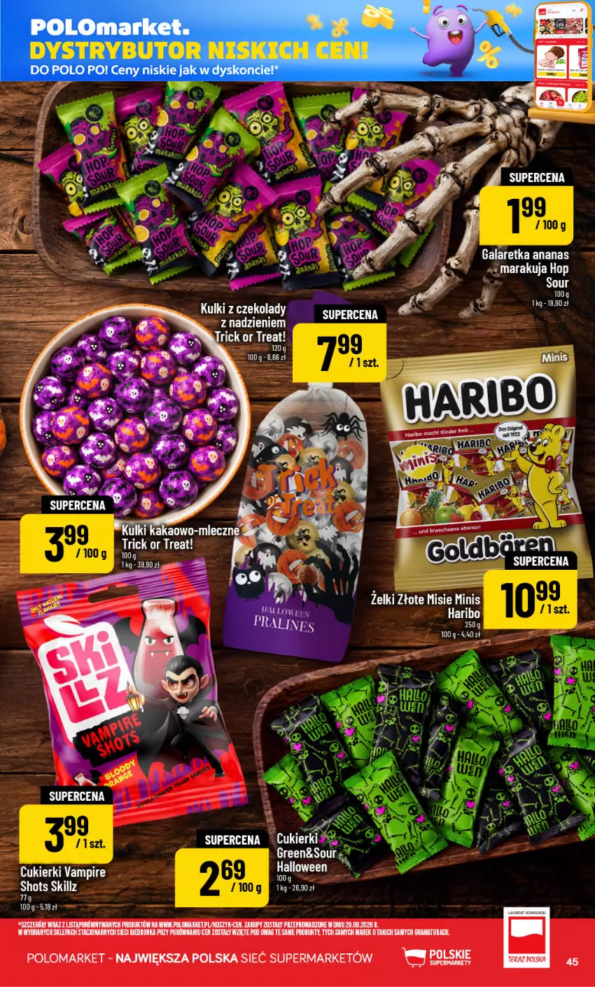 Gazetka promocyjna PoloMarket - Gazetka POLOmarket - ważna 14.10 do 20.10.2026 - strona 45 - produkty: Ananas, Cukier, Cukierki, Gala, Galaretka, Gra, Haribo, Kosz, Por, Rama