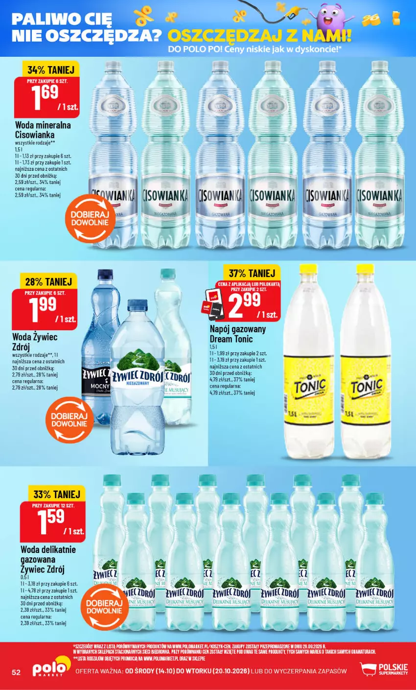 Gazetka promocyjna PoloMarket - Gazetka POLOmarket - ważna 14.10 do 20.10.2026 - strona 52 - produkty: Cisowianka, Gra, Kosz, Por, Rama, Woda, Woda mineralna