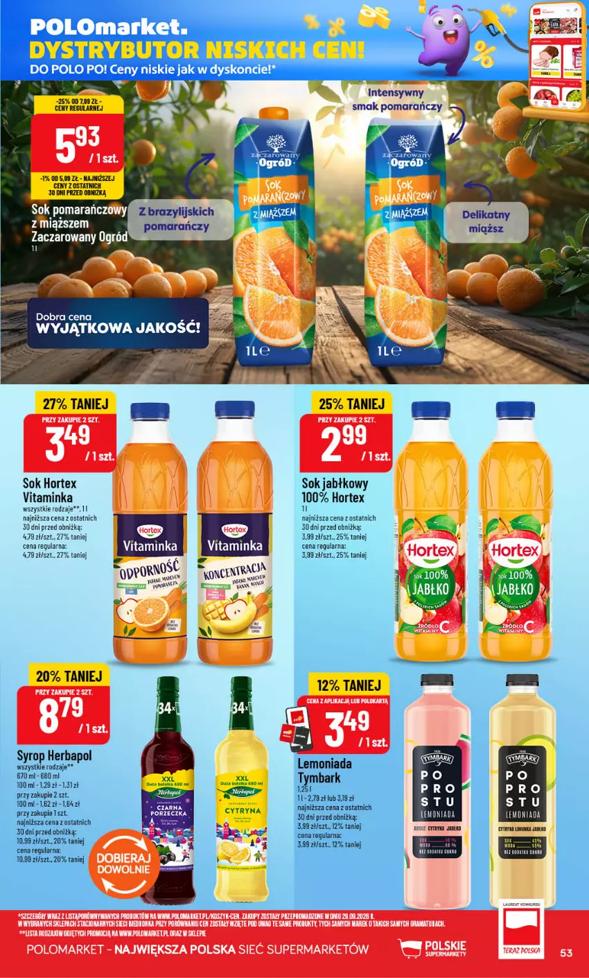 Gazetka promocyjna PoloMarket - Gazetka POLOmarket - ważna 14.10 do 20.10.2026 - strona 53 - produkty: Gra, Herbapol, Hortex, Inka, Kosz, Por, Rama, Sok, Sok jabłkowy, Syrop, Tymbark