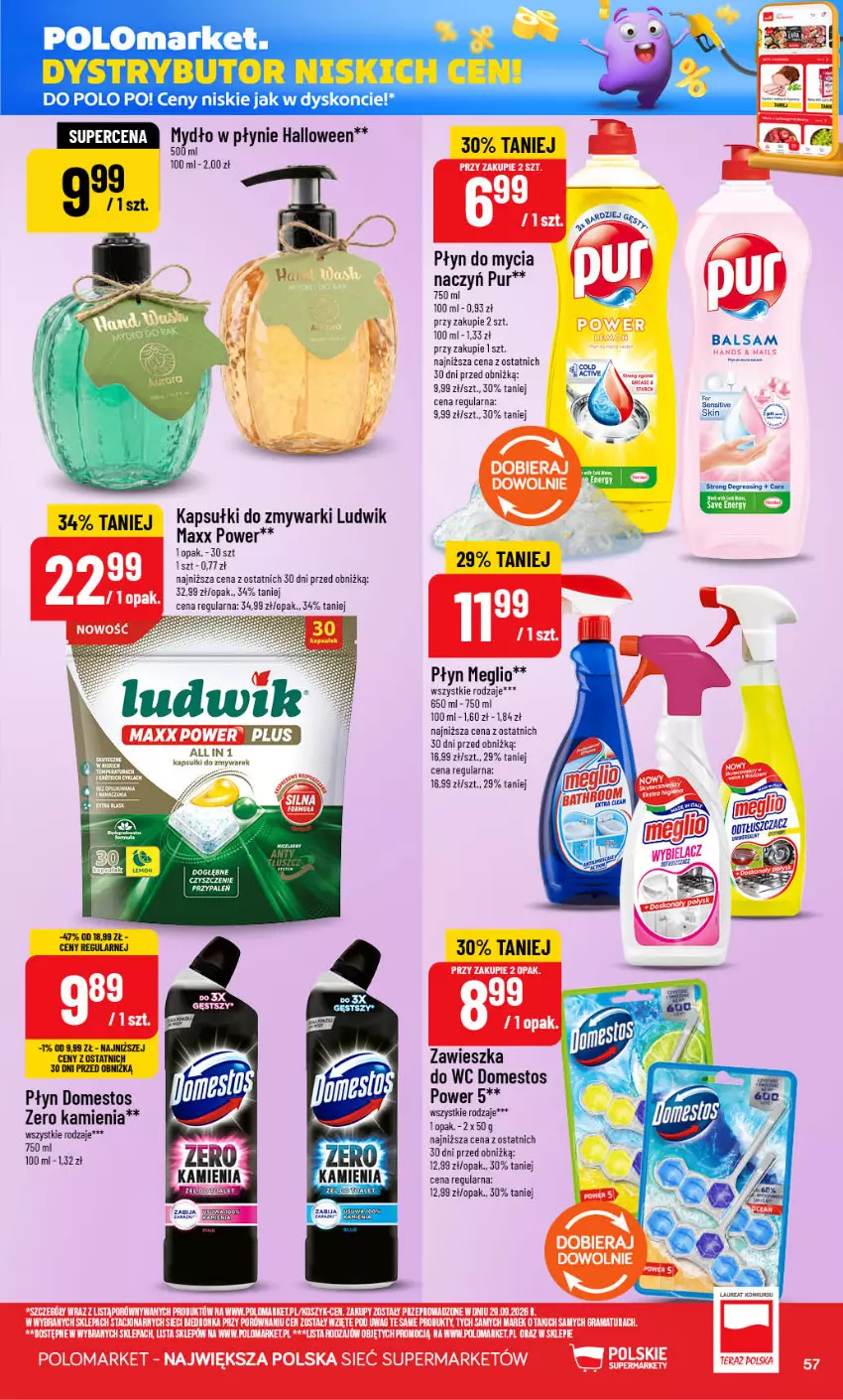 Gazetka promocyjna PoloMarket - Gazetka POLOmarket - ważna 14.10 do 20.10.2026 - strona 57 - produkty: Cif, Do mycia naczyń, Domestos, Halo, Ludwik, Mydło, Mydło w płynie, Płyn do mycia, Płyn do mycia naczyń, Pur, Tran, Zawieszka do wc, Zmywarki