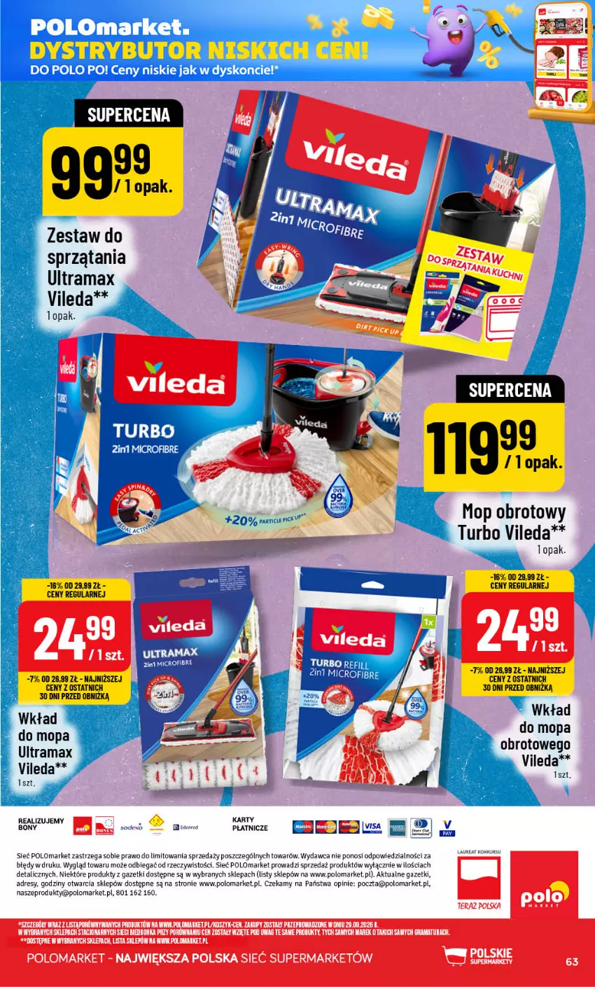 Gazetka promocyjna PoloMarket - Gazetka POLOmarket - ważna 14.10 do 20.10.2026 - strona 63 - produkty: Dres, Gra, Kosz, Mop, Por, Rama, Tera, Vileda, Wkład do mopa