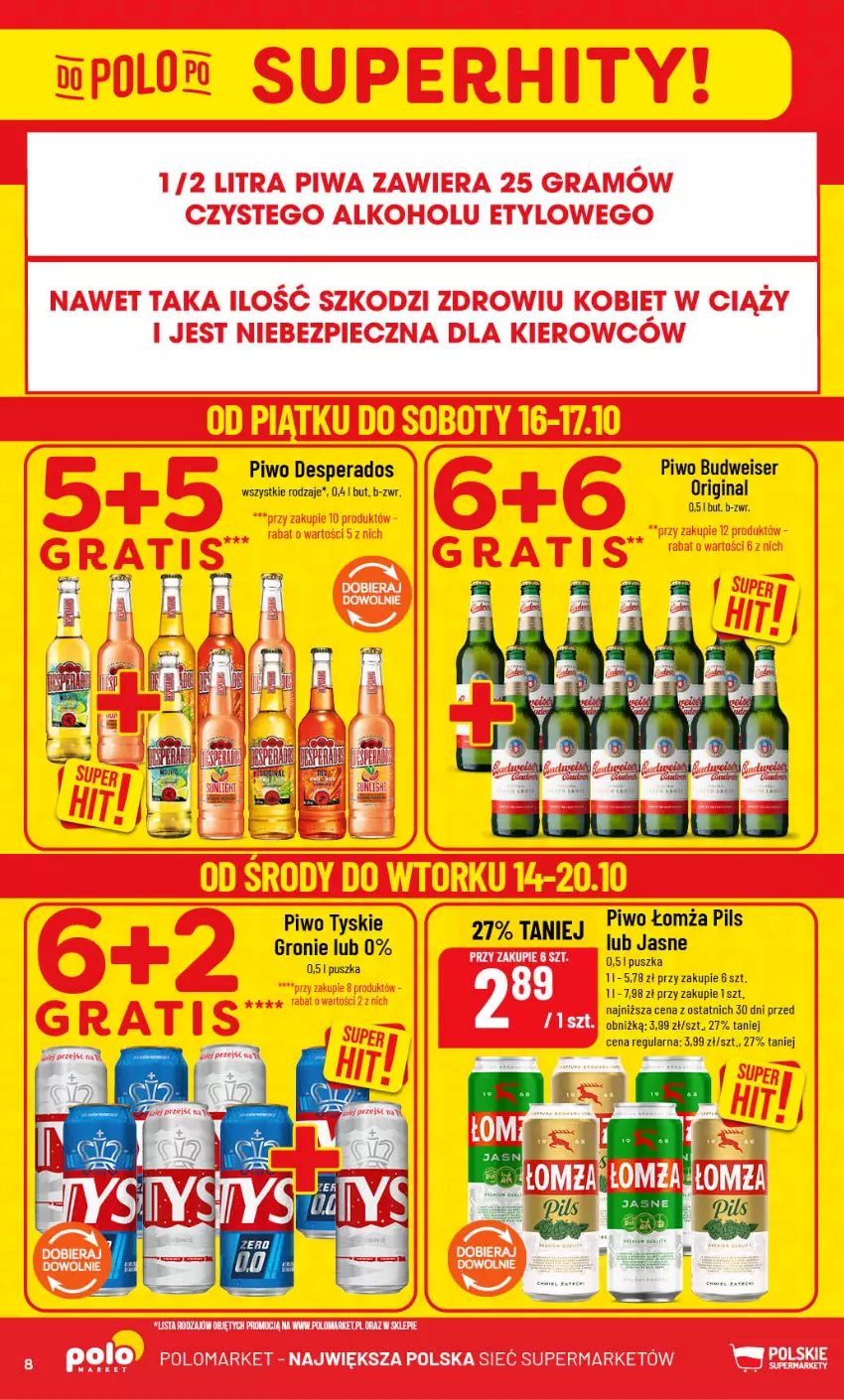 Gazetka promocyjna PoloMarket - Gazetka POLOmarket - ważna 14.10 do 20.10.2026 - strona 8 - produkty: Desperados, Gin, Piwo, Ser, Tyskie