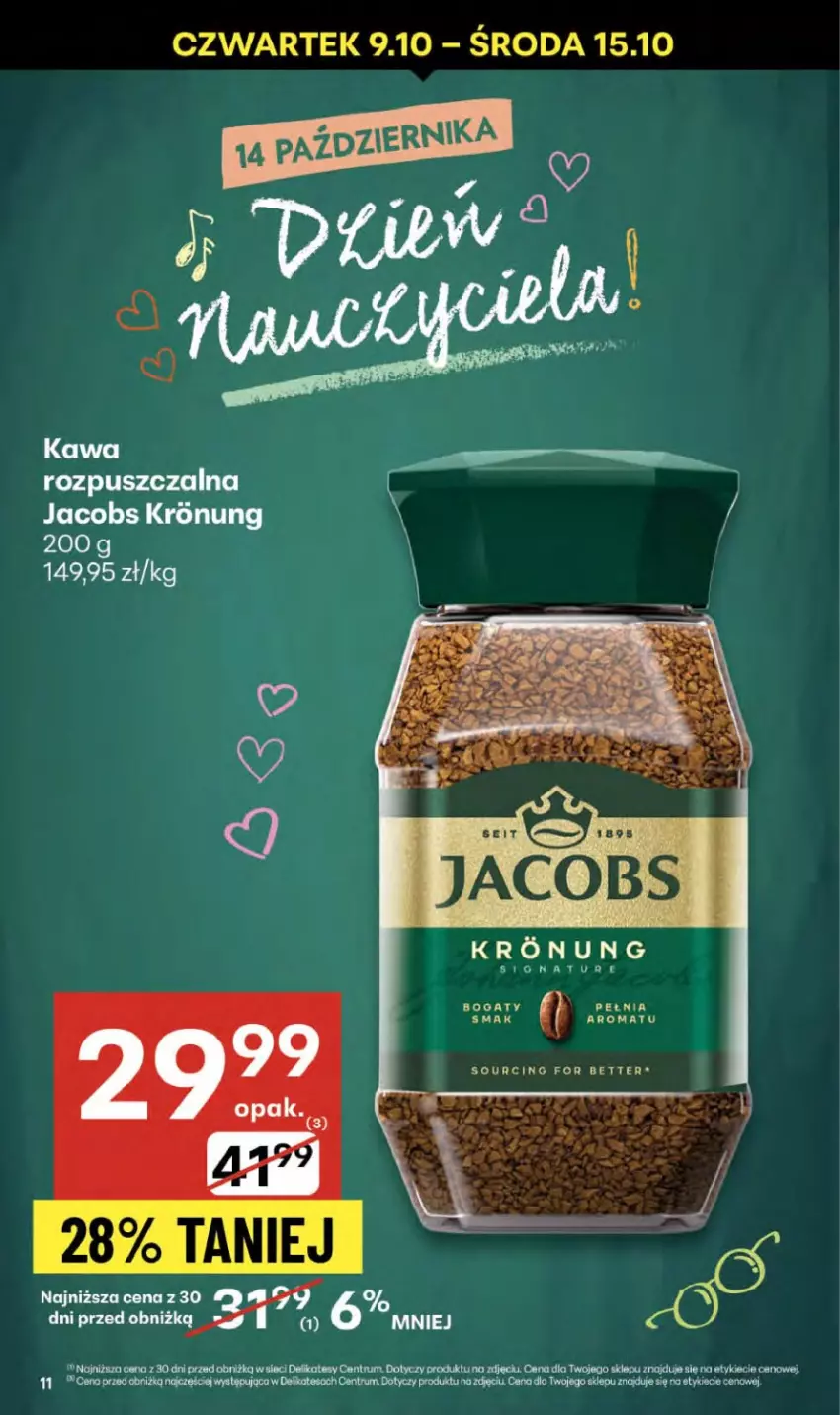 Gazetka promocyjna Delikatesy Centrum - Franczyza DC41 Czwartek - ważna 09.10 do 15.10.2025 - strona 11 - produkty: Baton, Jacobs, Kawa, Kawa rozpuszczalna, Por, Rum