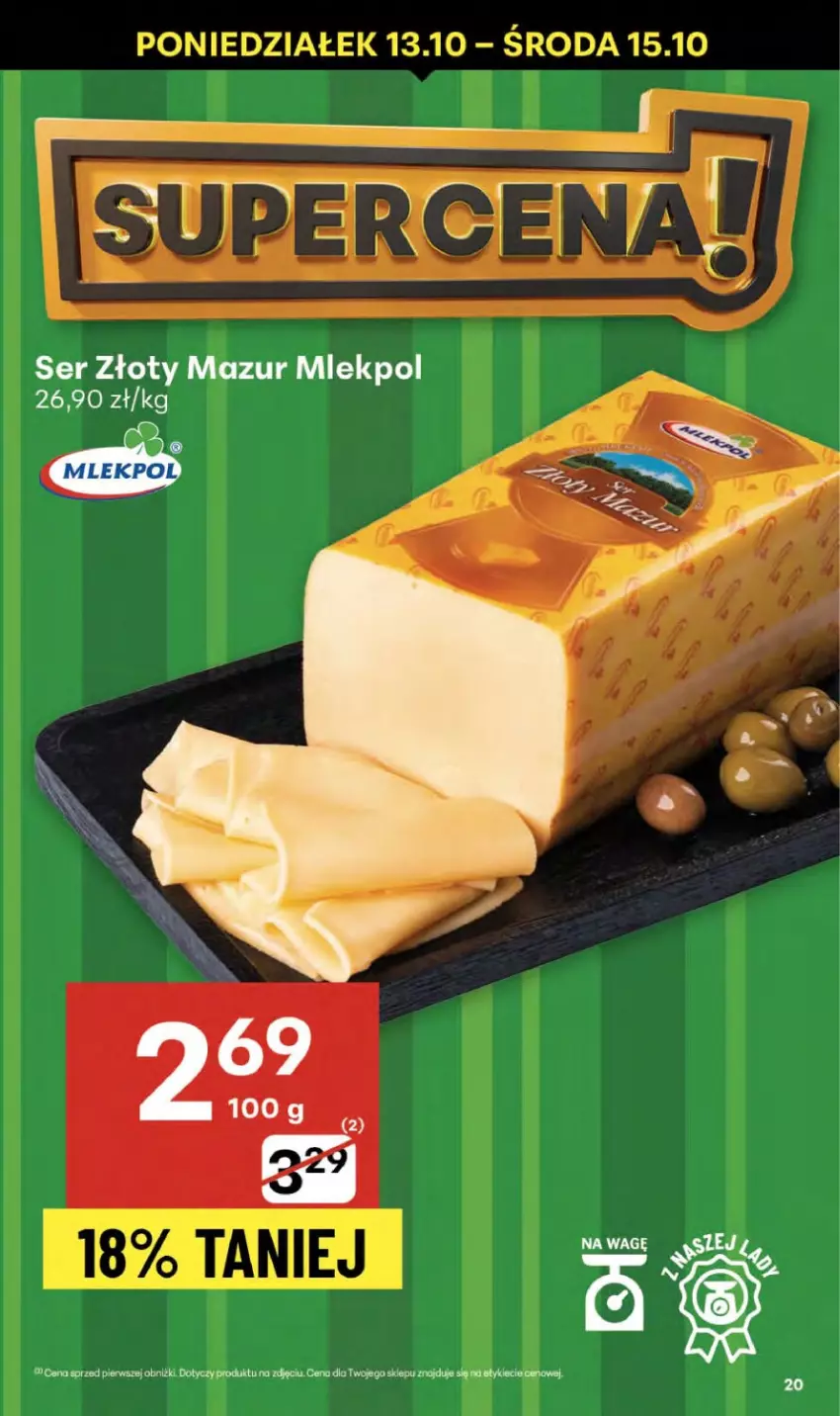 Gazetka promocyjna Delikatesy Centrum - Franczyza DC41 Czwartek - ważna 09.10 do 15.10.2025 - strona 20 - produkty: Ser, Złoty Mazur
