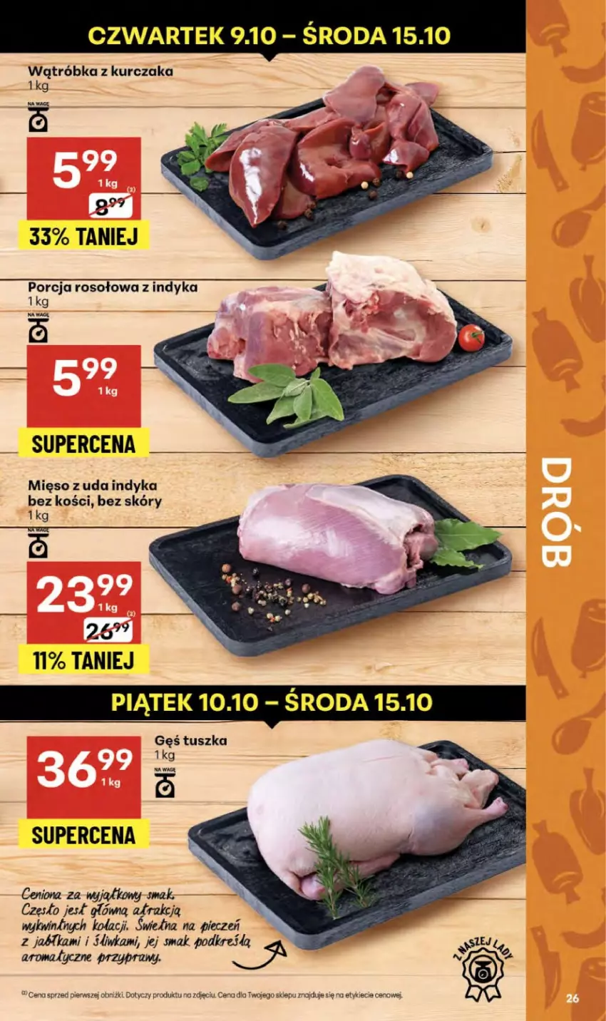 Gazetka promocyjna Delikatesy Centrum - Franczyza DC41 Czwartek - ważna 09.10 do 15.10.2025 - strona 26 - produkty: Kurczak, Mięso, Piec, Por, Przyprawy, Tusz