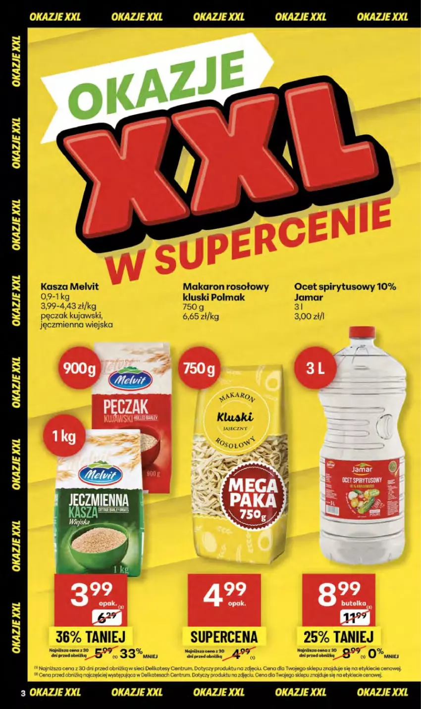 Gazetka promocyjna Delikatesy Centrum - Franczyza DC41 Czwartek - ważna 09.10 do 15.10.2025 - strona 3 - produkty: Kasza, Kujawski, Makaron, Melvit, Ocet, Olma, Rum