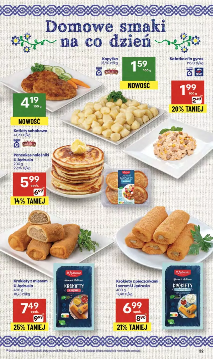 Gazetka promocyjna Delikatesy Centrum - Franczyza DC41 Czwartek - ważna 09.10 do 15.10.2025 - strona 32 - produkty: Gyros, Kopytka, Krokiety, Naleśniki, Piec, Pieczarka, Sałat, Sałatka, Sałatka a'la gyros, Ser