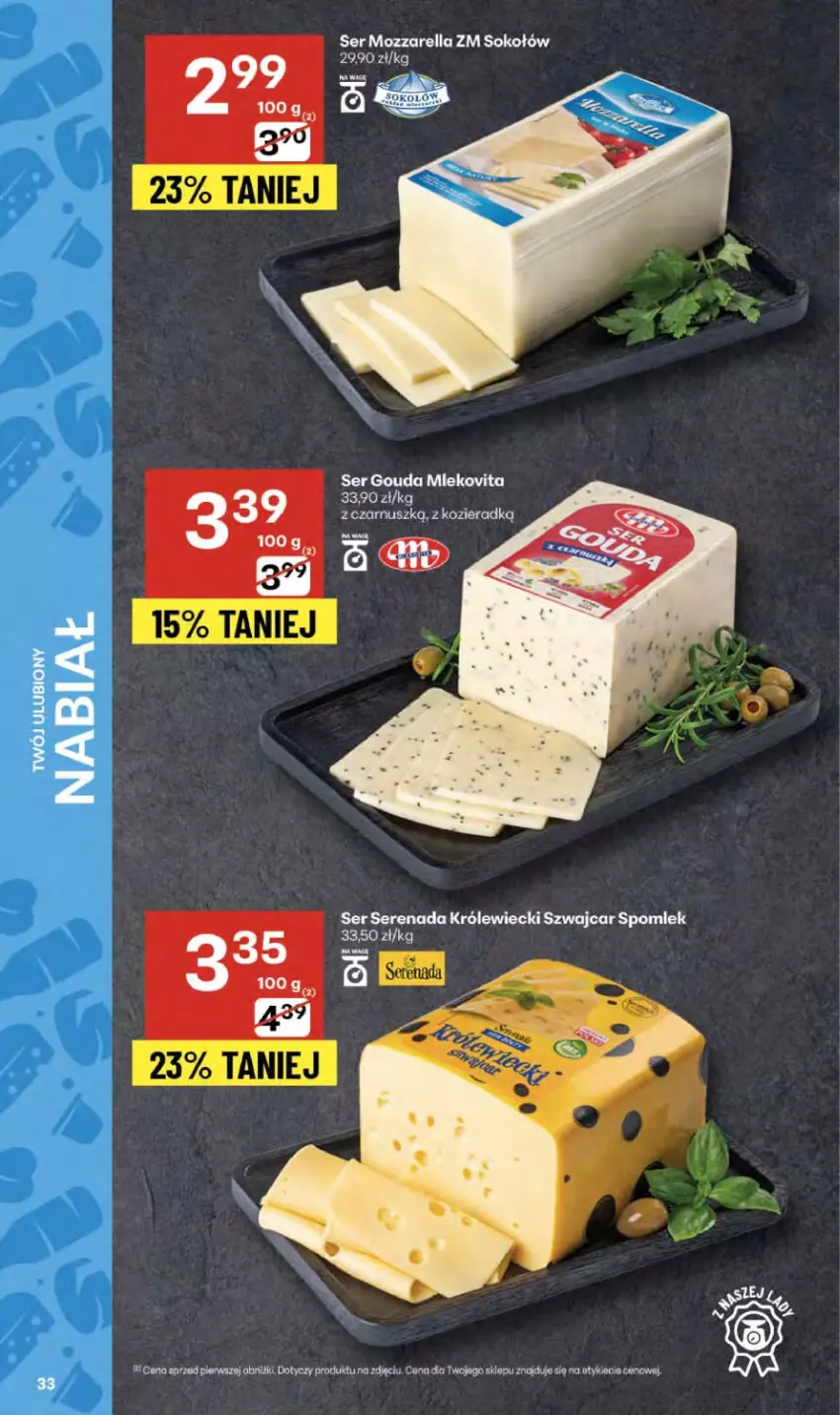 Gazetka promocyjna Delikatesy Centrum - Franczyza DC41 Czwartek - ważna 09.10 do 15.10.2025 - strona 33 - produkty: Gouda, Mleko, Mlekovita, Mozzarella, Ser, Sok, Sokołów