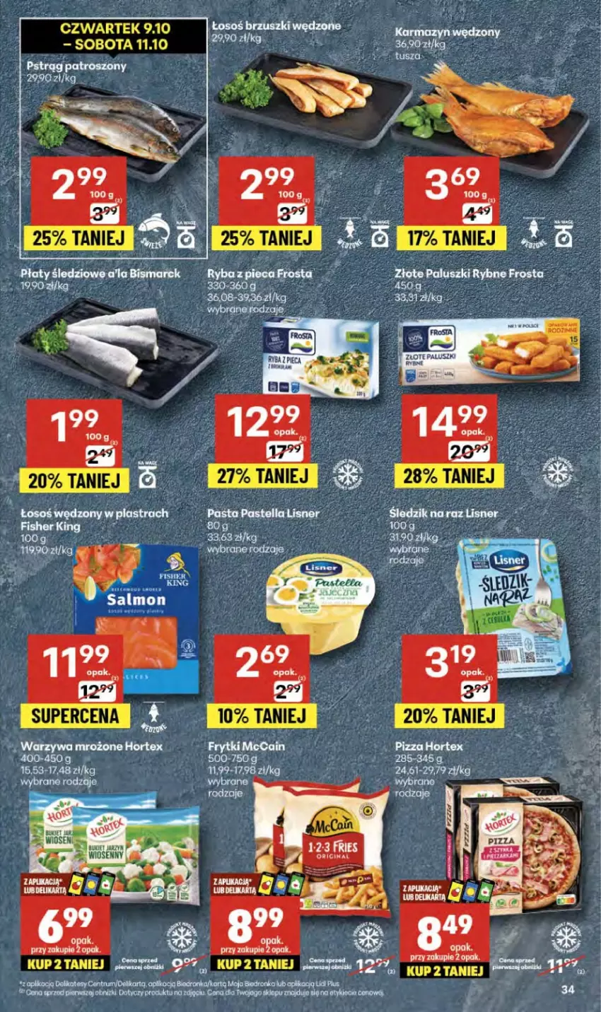 Gazetka promocyjna Delikatesy Centrum - Franczyza DC41 Czwartek - ważna 09.10 do 15.10.2025 - strona 34 - produkty: Bukiet, Fa, Frosta, Hortex, Koc, Piwa, Pstrąg, Rum, Ryba, Warzywa