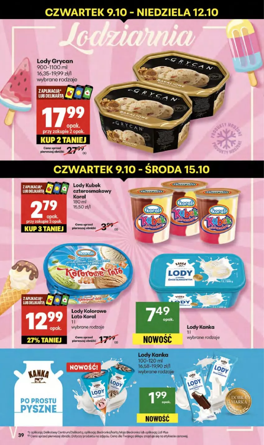 Gazetka promocyjna Delikatesy Centrum - Franczyza DC41 Czwartek - ważna 09.10 do 15.10.2025 - strona 39 - produkty: Fa, Gry, Kubek, Lody, Rum