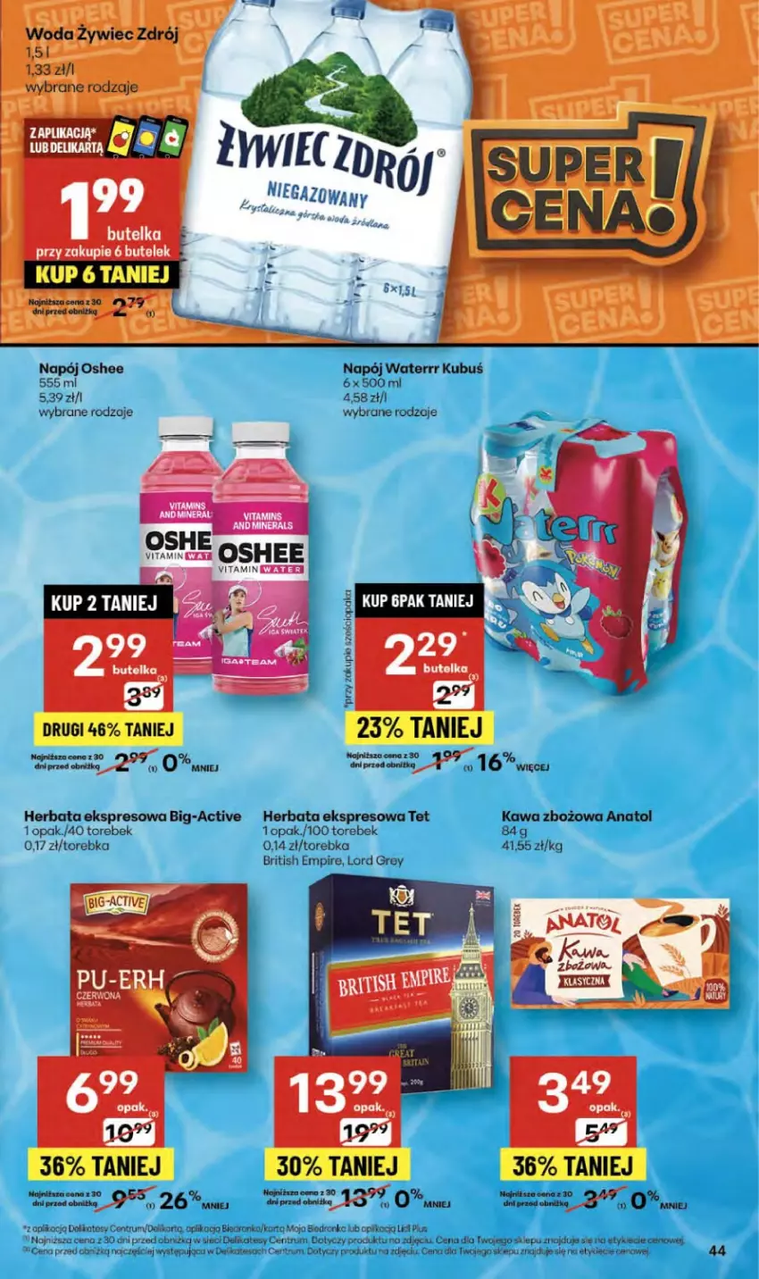Gazetka promocyjna Delikatesy Centrum - Franczyza DC41 Czwartek - ważna 09.10 do 15.10.2025 - strona 44 - produkty: Brit, Herbata, Kawa, Kawa zbożowa, Koc, Kubuś, Napój, Oshee, Rum, Torebka