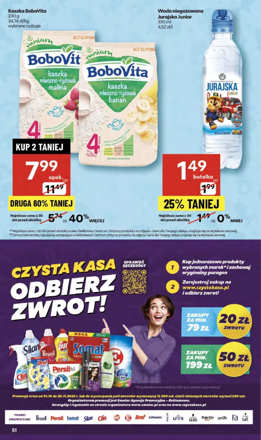 Gazetka promocyjna Delikatesy Centrum - Franczyza DC41 Czwartek - ważna 09.10 do 15.10.2025 - strona 51 - produkty: BoboVita, Bref, Fa, Gin, Got2b, Hama, Mola, Palette, Persil, Rum, Silan, Somat, Woda, Woda niegazowana