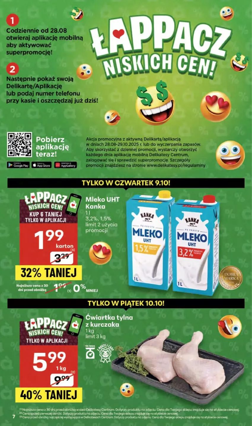 Gazetka promocyjna Delikatesy Centrum - Franczyza DC41 Czwartek - ważna 09.10 do 15.10.2025 - strona 7 - produkty: Kurczak, Mleko, Mobil, Por, Rum, Telefon, Tera