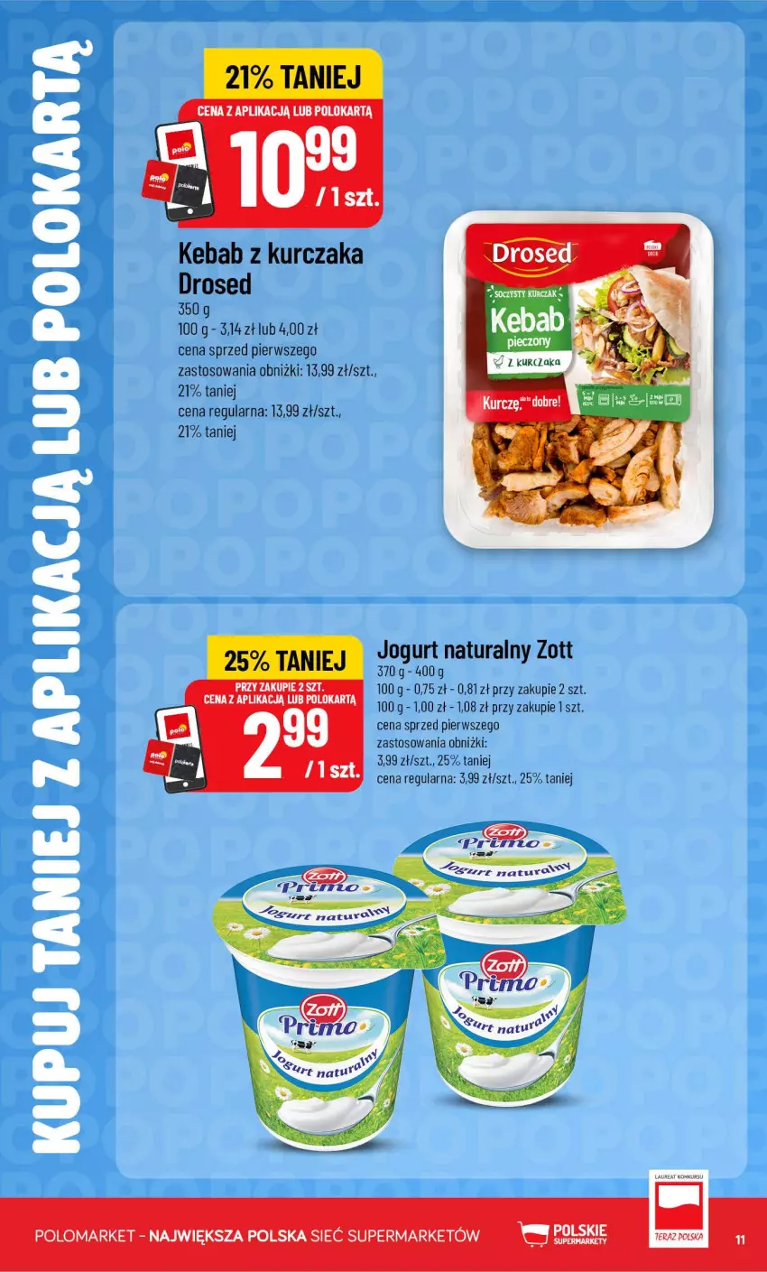 Gazetka promocyjna PoloMarket - Kupuj taniej od 14.10 - ważna 14.10 do 20.10.2026 - strona 11 - produkty: Jogurt, Jogurt naturalny, Kebab, Kebab z kurczaka, Kurczak, Tera, Zott