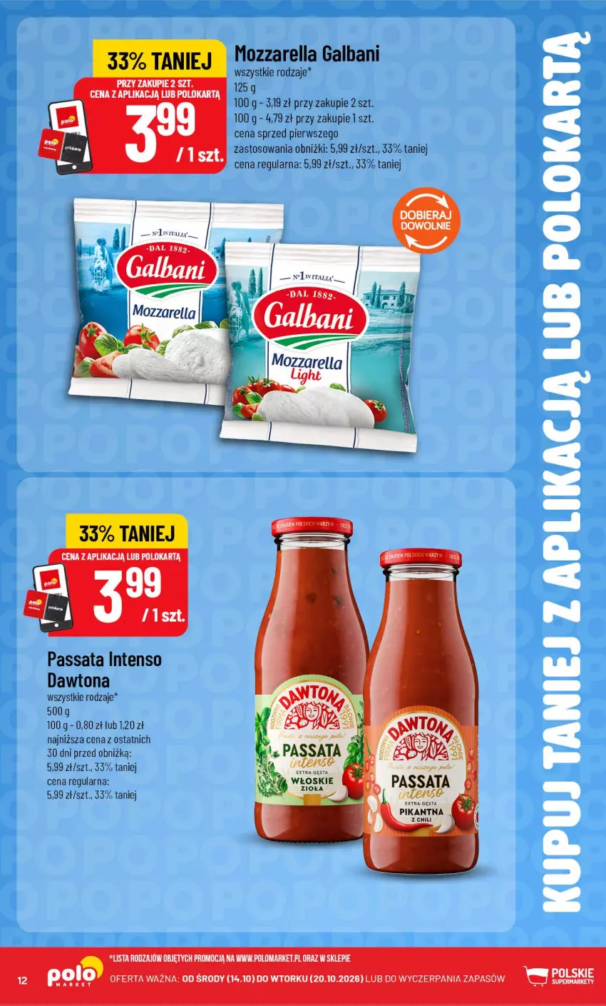Gazetka promocyjna PoloMarket - Kupuj taniej od 14.10 - ważna 14.10 do 20.10.2026 - strona 12 - produkty: Dawtona, Galbani, Mozzarella