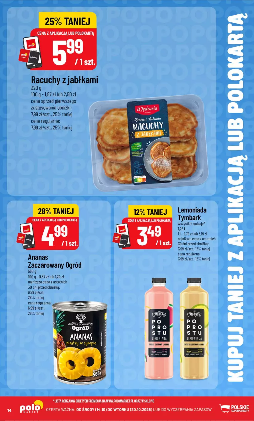 Gazetka promocyjna PoloMarket - Kupuj taniej od 14.10 - ważna 14.10 do 20.10.2026 - strona 14 - produkty: Ananas, Jabłka, Lemoniada, Ogród, Tymbark