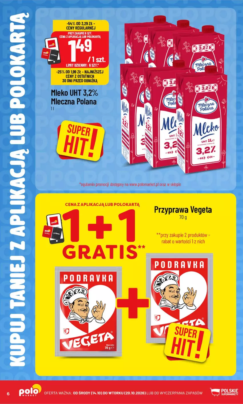 Gazetka promocyjna PoloMarket - Kupuj taniej od 14.10 - ważna 14.10 do 20.10.2026 - strona 6 - produkty: LANA, Mleko, Vegeta