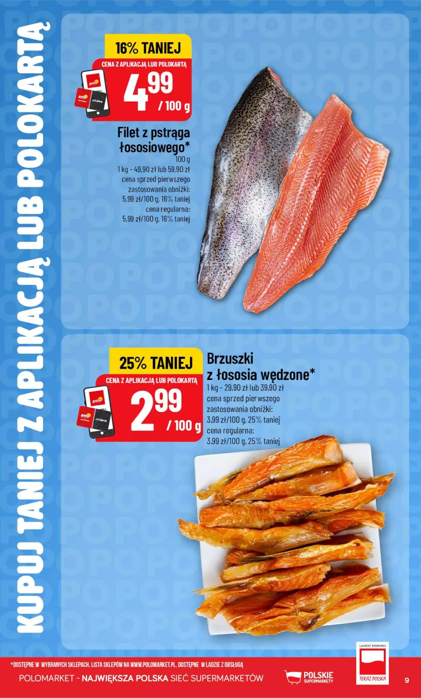 Gazetka promocyjna PoloMarket - Kupuj taniej od 14.10 - ważna 14.10 do 20.10.2026 - strona 9 - produkty: Brzuszki z łososia, Filet z pstrąga, Pstrąg, Sos, Tera