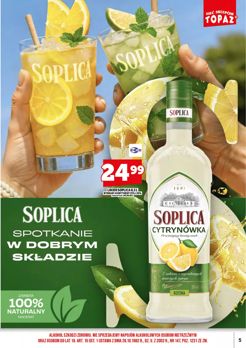 Gazetka promocyjna Topaz - Gazetka - ważna 17.08 do 31.08.2026 - strona 7 - produkty: Likier, Soplica