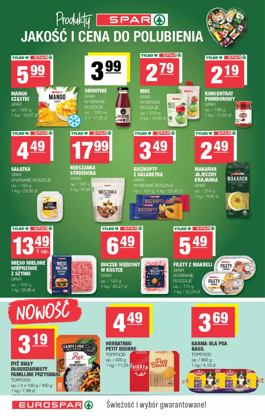 Gazetka promocyjna Spar - EuroSpar - ważna 29.06 do 09.07.2025 - strona 14 - produkty: Biszkopty, Fa, Herbatniki, Herbatniki Petit Beurre, Makaron, Mus, Przysmaki, Ryż, Ryż biały, Sałat, Sałatka, Smoothie, Top