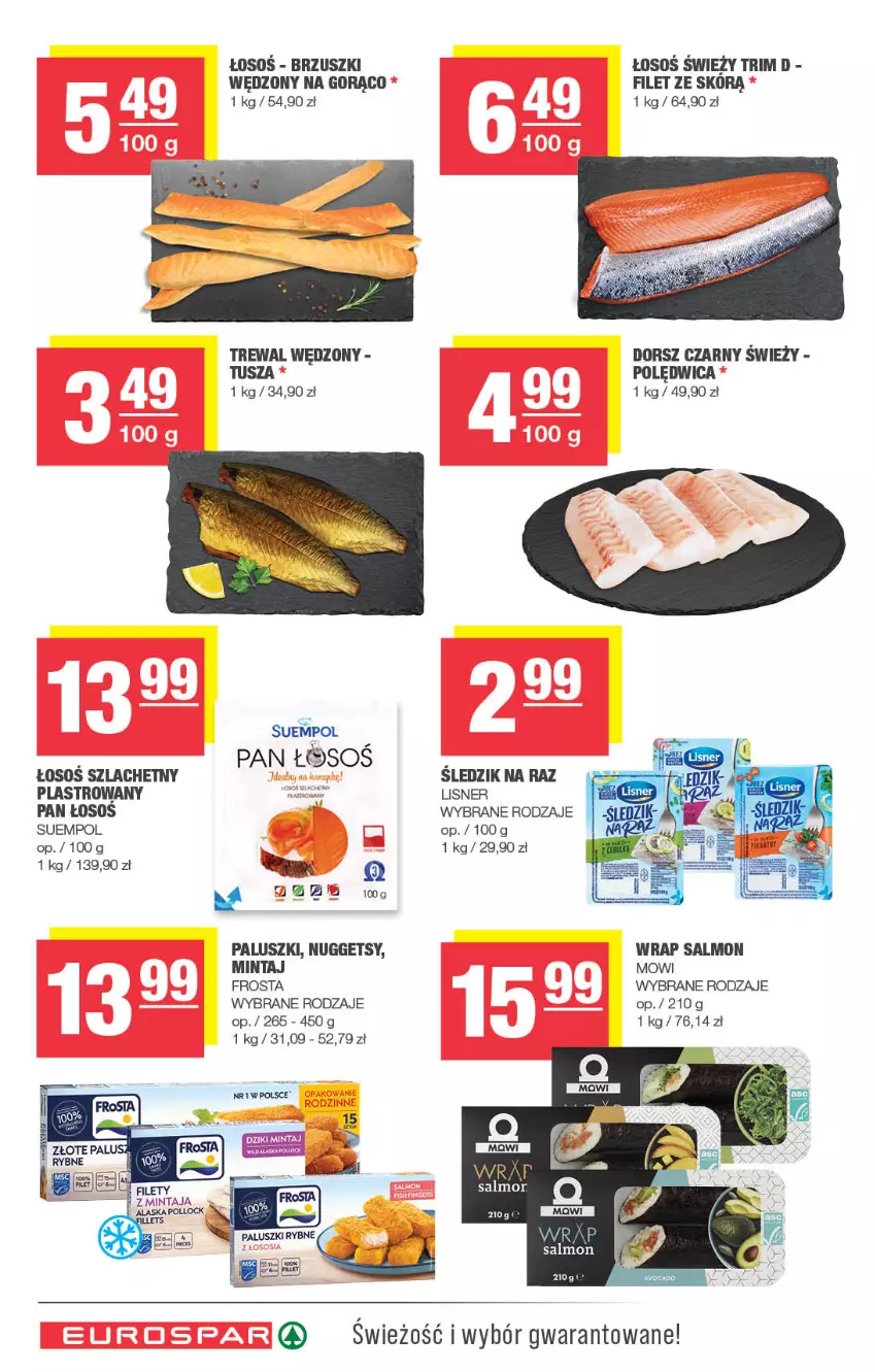 Gazetka promocyjna Spar - EuroSpar - ważna 29.06 do 09.07.2025 - strona 8 - produkty: Dorsz, Frosta, Lisner, Mintaj, Paluszki rybne, Polędwica, Sos, Suempol, Tusz