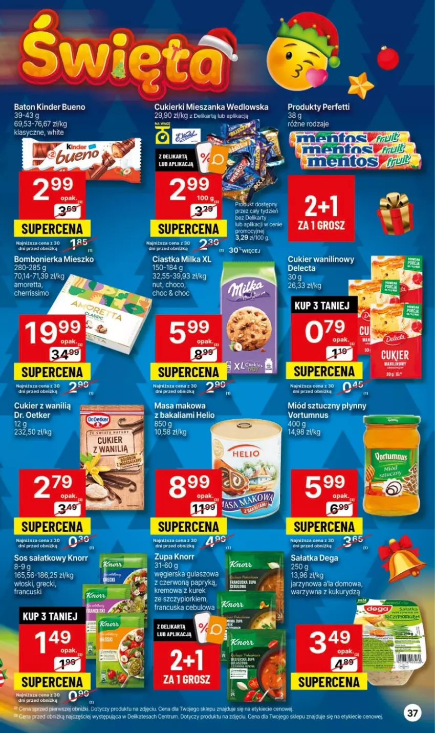 Gazetka promocyjna Delikatesy Centrum - Gazetka DC44 czw-sr - ważna 09.11 do 15.11.2023 - strona 37 - produkty: Cukier, Cukierki, Dr. Oetker, Helio, Knorr, Mieszanka wedlowska, Rum, Sałat, Sos