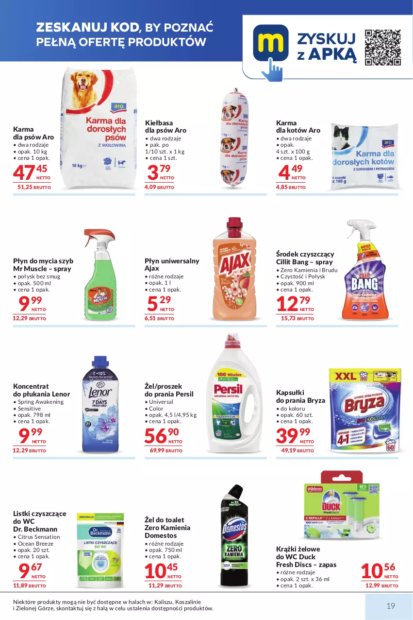 Gazetka promocyjna Makro - Mega oferty dla Twojego Sklepu - ważna 15.09 do 28.09.2026 - strona 19 - produkty: Ajax, Bryza, Cillit Bang, Domestos, Duck, Kapsułki do prania, Kiełbasa, Kosz, Lenor, Mus, Persil, Płyn do mycia, Proszek do prania, Sati, Szal