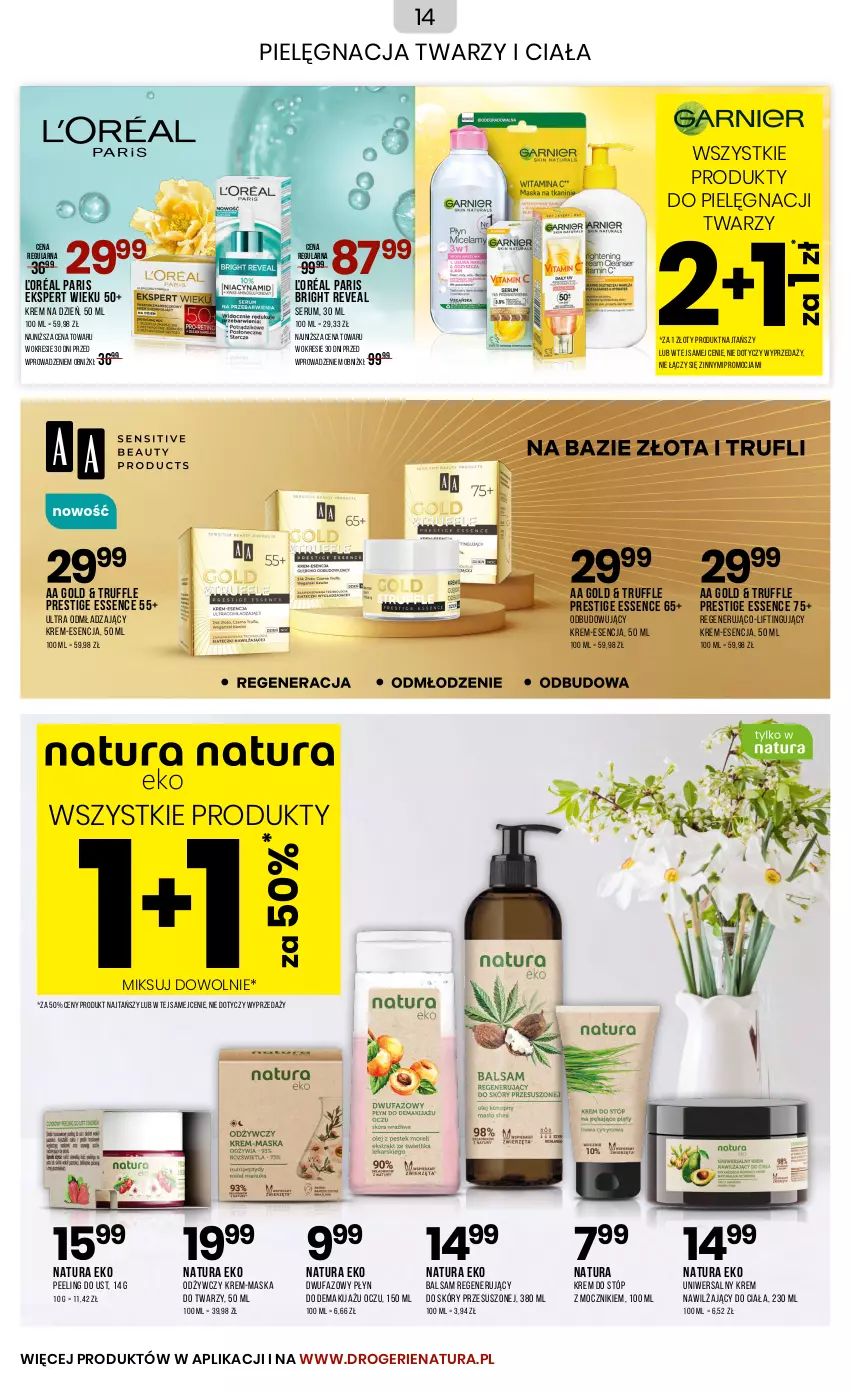 Gazetka promocyjna Drogerie Natura - Gazetka Drogerie Natura - ważna 04.09 do 03.10.2024 - strona 14 - produkty: Fa, Krem do stóp, Krem na dzień, Krem nawilżający, Makijaż, Maska, Maska do twarzy, Peeling, Rum, Ser, Serum