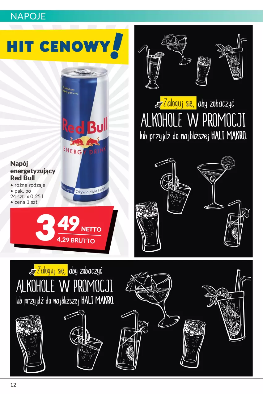 Gazetka promocyjna Makro - [Oferta promocyjna] Artykuły spożywcze i przemysłowe - ważna 04.05 do 16.05.2022 - strona 12 - produkty: Napój, Napoje, Red Bull