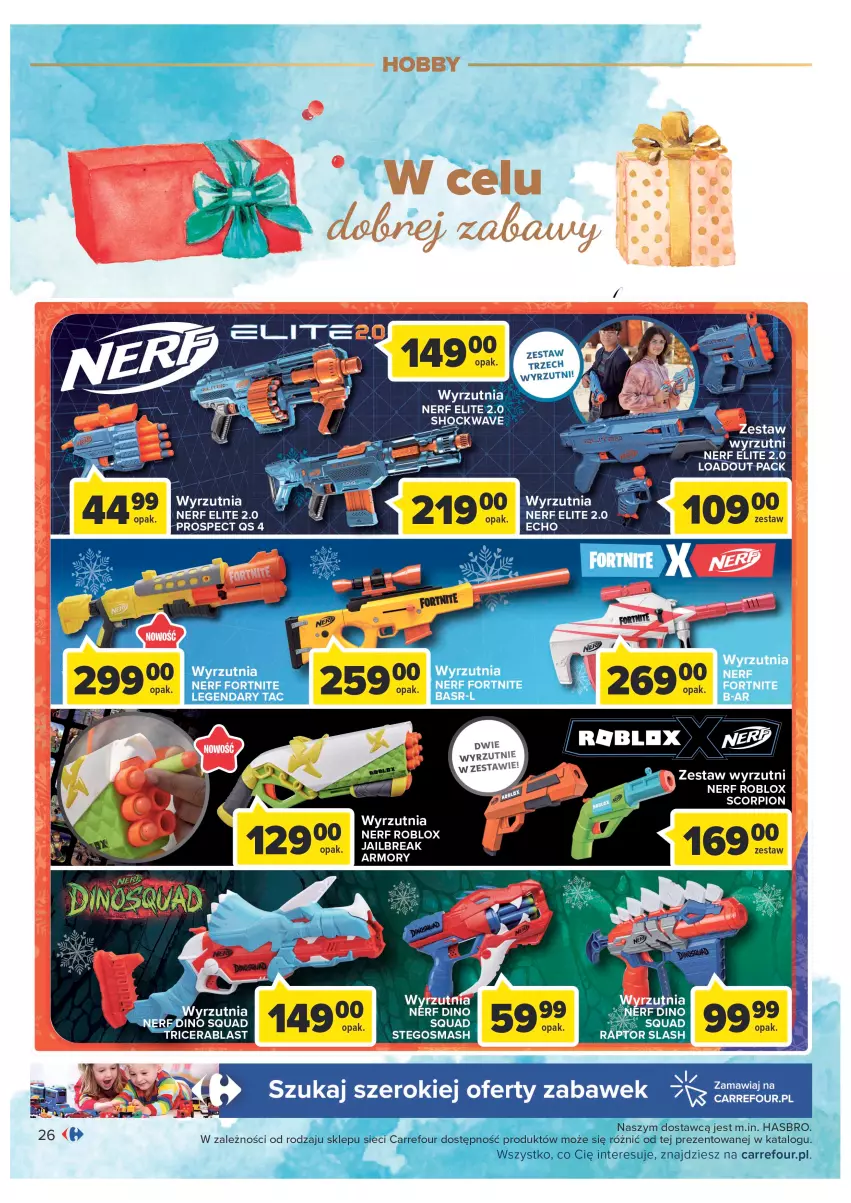 Gazetka promocyjna Carrefour - Gazetka Zabawki część 2 - ważna 29.11 do 24.12.2022 - strona 26 - produkty: Hasbro, Hobby, Nerf, Squad, Wyrzutnia