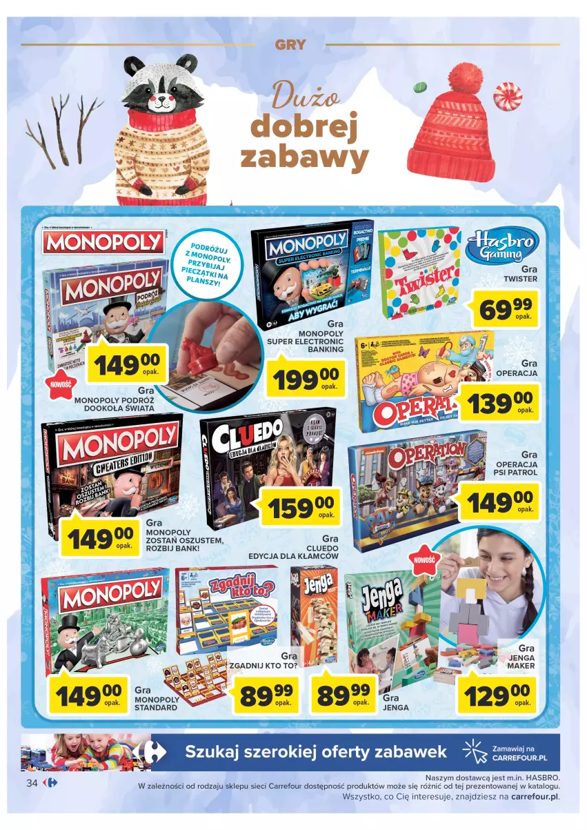 Gazetka promocyjna Carrefour - Gazetka Zabawki część 2 - ważna 29.11 do 24.12.2022 - strona 34 - produkty: Gra, Hasbro, Monopoly, Psi Patrol