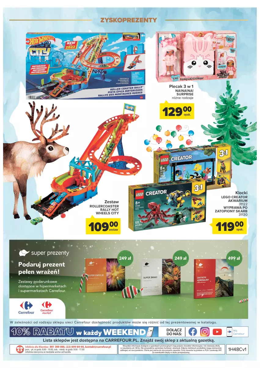 Gazetka promocyjna Carrefour - Gazetka Zabawki część 2 - ważna 29.11 do 24.12.2022 - strona 40 - produkty: Akwarium, Koc, LEGO, LEGO Creator, Plecak, Top