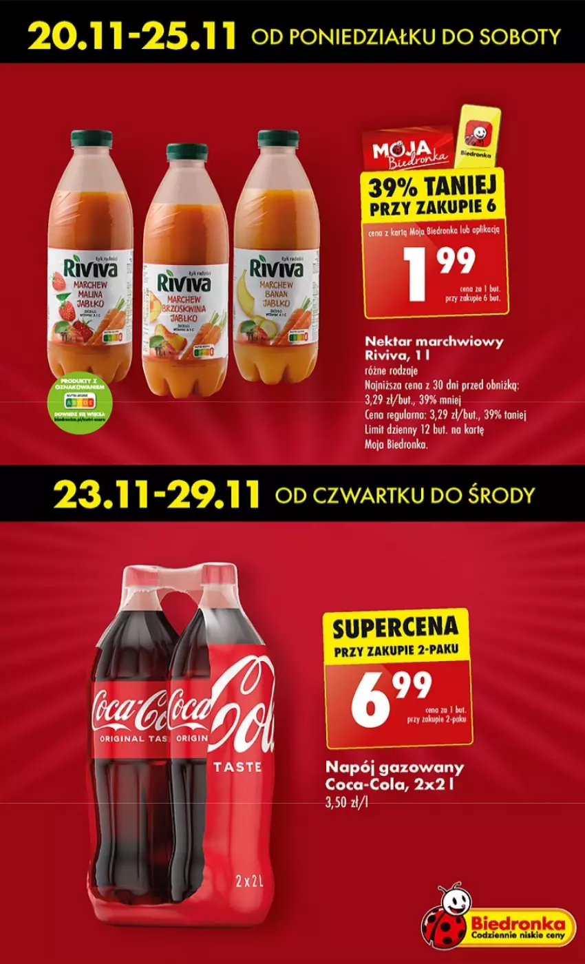 Gazetka promocyjna Biedronka - BlackFriday - ważna 23.11 do 29.11.2023 - strona 13 - produkty: Coca-Cola, Napój, Napój gazowany, Nektar