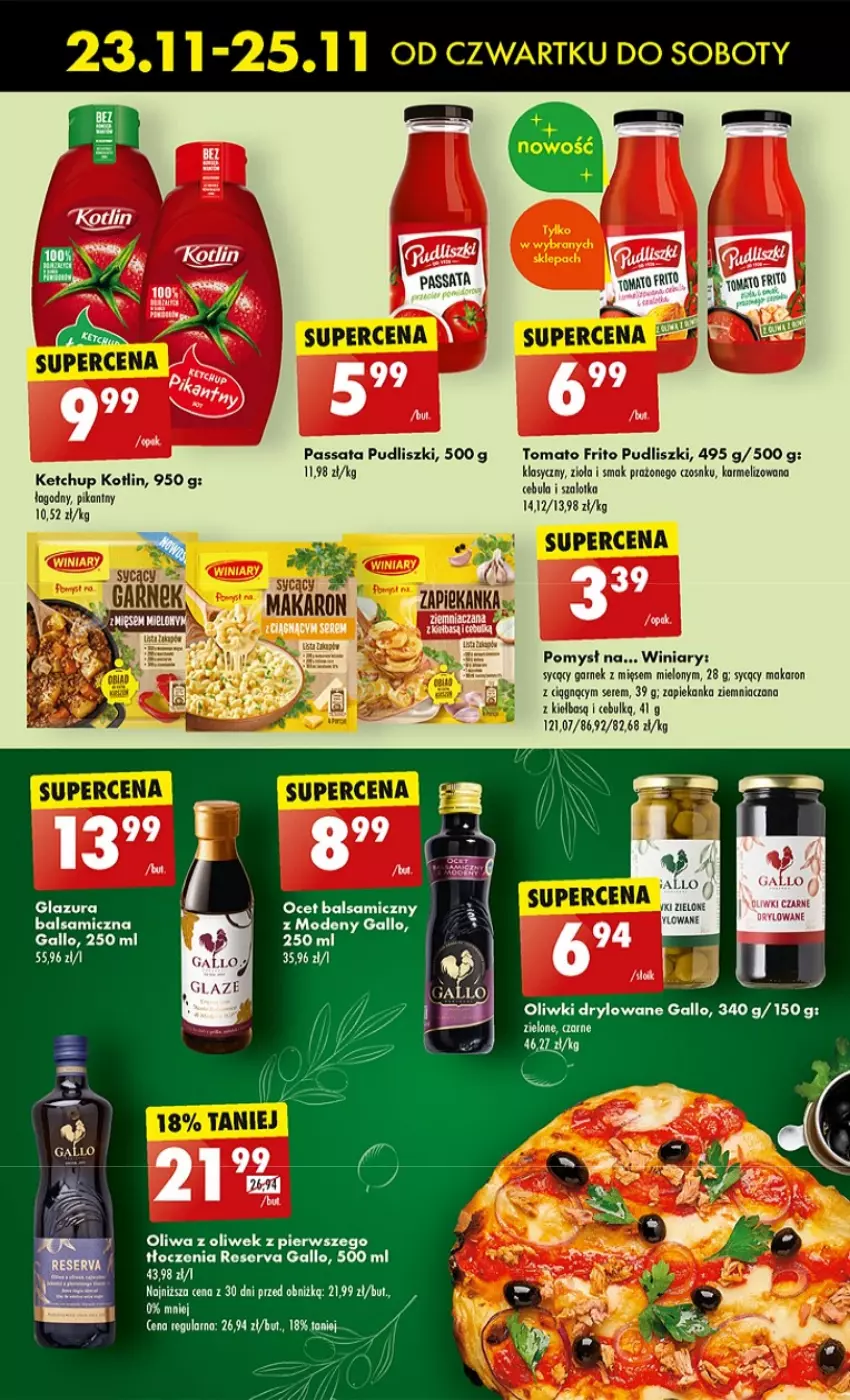 Gazetka promocyjna Biedronka - BlackFriday - ważna 23.11 do 29.11.2023 - strona 43 - produkty: Cebula, Garnek, Glazura, Ketchup, Kotlin, Lazur, Makaron, Ocet, Ocet balsamiczny, Oliwa, Oliwa z oliwek, Oliwki, Pudliszki, Ser, Szal, Winiary, Zapiekanka