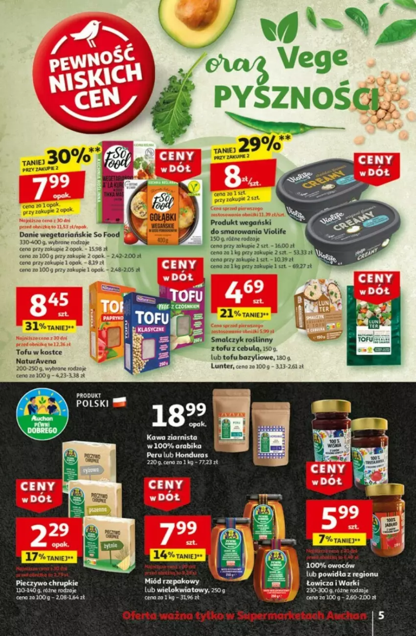 Gazetka promocyjna Auchan - ważna 09.01 do 15.01.2025 - strona 10 - produkty: Bazyl, Chrupki, Kawa, Kawa ziarnista, Miód, Piec, Pieczywo, Pieczywo chrupkie, So Food, Tofu