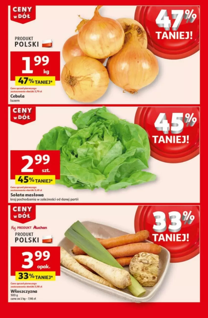 Gazetka promocyjna Auchan - ważna 09.01 do 15.01.2025 - strona 12 - produkty: Cebula, Masło, Sałat, Sałata masłowa