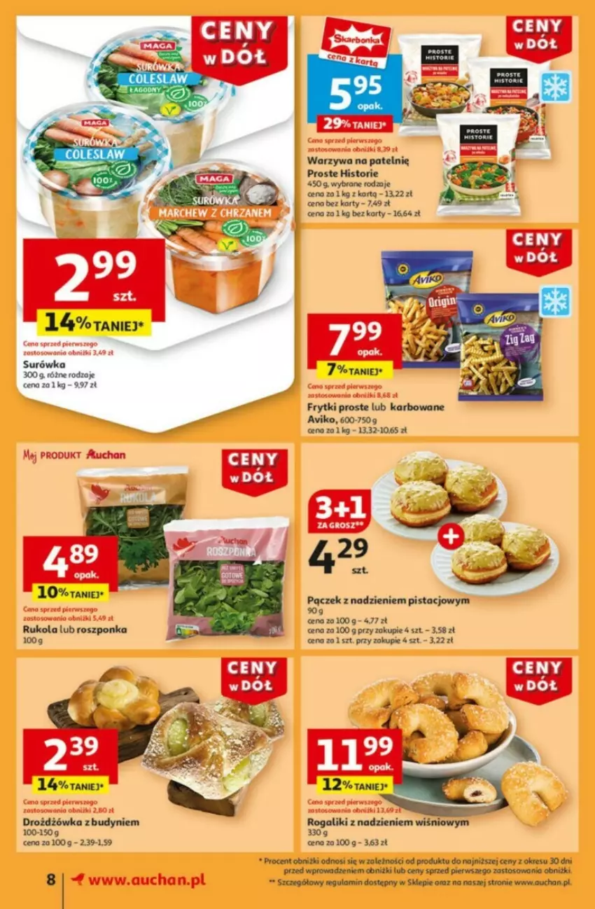 Gazetka promocyjna Auchan - ważna 09.01 do 15.01.2025 - strona 2 - produkty: Frytki, Pączek, Rogal, Roszponka, Rukola, Surówka, Warzywa