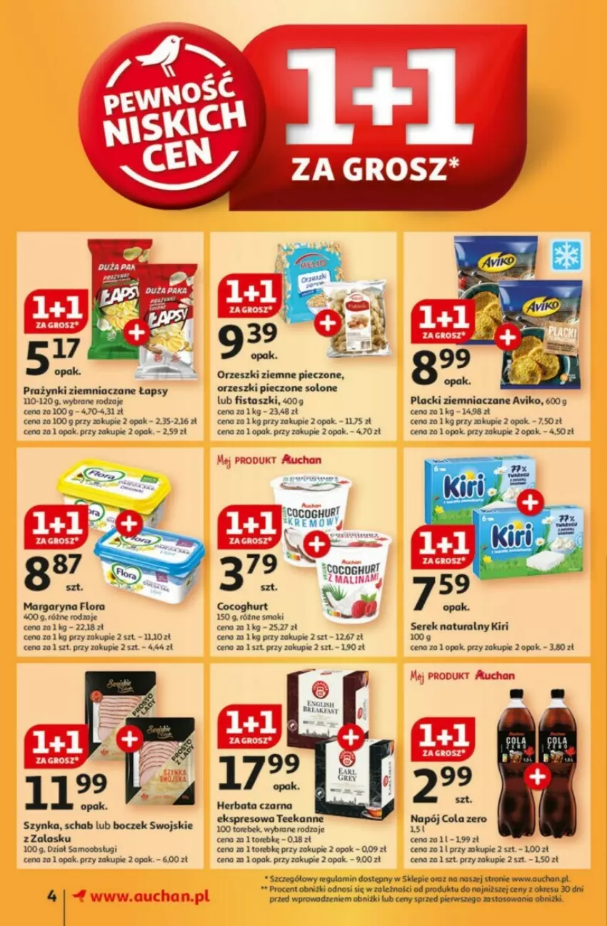 Gazetka promocyjna Auchan - ważna 09.01 do 15.01.2025 - strona 9 - produkty: Boczek, Fa, Flora, Herbata, Herbata czarna, Lack, Margaryna, Napój, O nas, Orzeszki, Orzeszki ziemne, Piec, Ser, Serek, Serek naturalny, Szynka, Teekanne