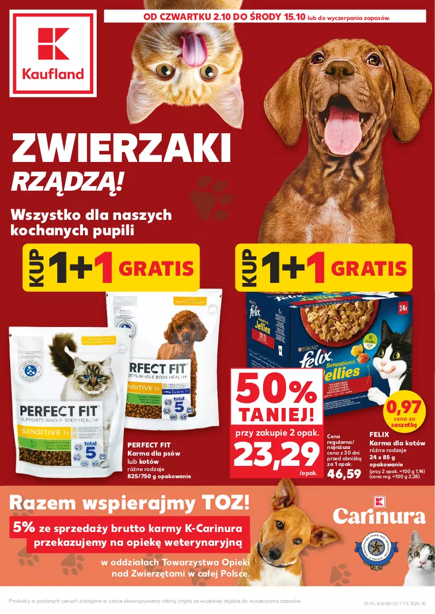 Gazetka promocyjna Kaufland - Kaufland - ważna 02.10 do 15.10.2025 - strona 1 - produkty: Felix, Gra, Koc, Zwierzęta