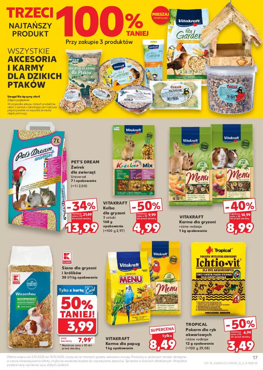 Gazetka promocyjna Kaufland - Kaufland - ważna 02.10 do 15.10.2025 - strona 17 - produkty: Gry, Karma dla gryzoni, Królik, Por, Tropical, Vitakraft, Waga